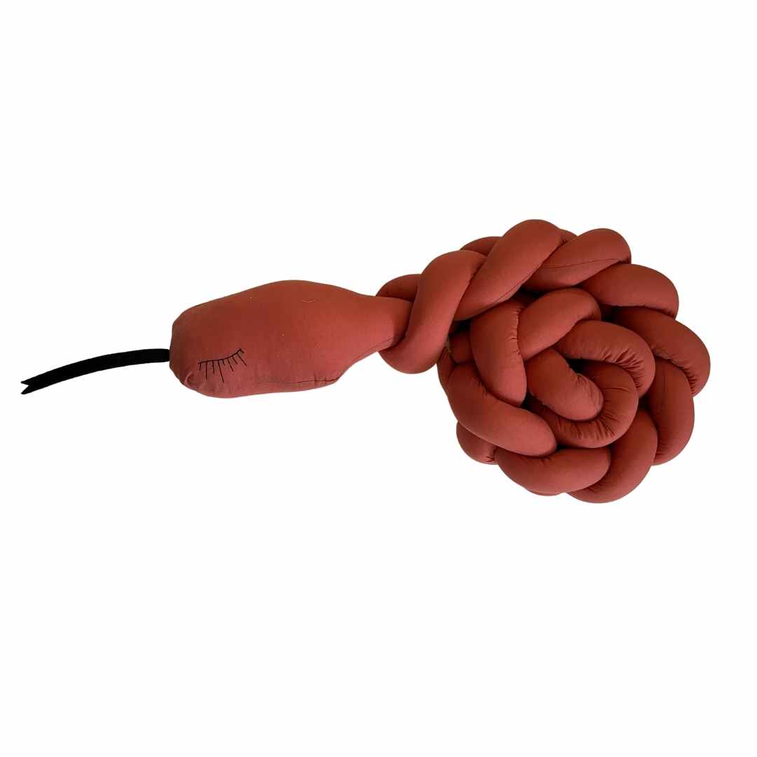 Kids toy - braided SNAKE - coral red